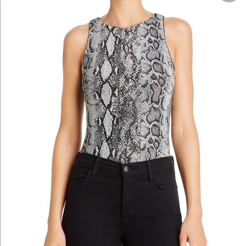 FORE snakeprint mesh bodysuit L NWT